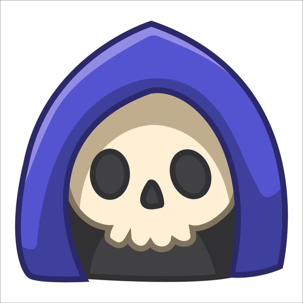 Grim reaper skull isolated on white background vector