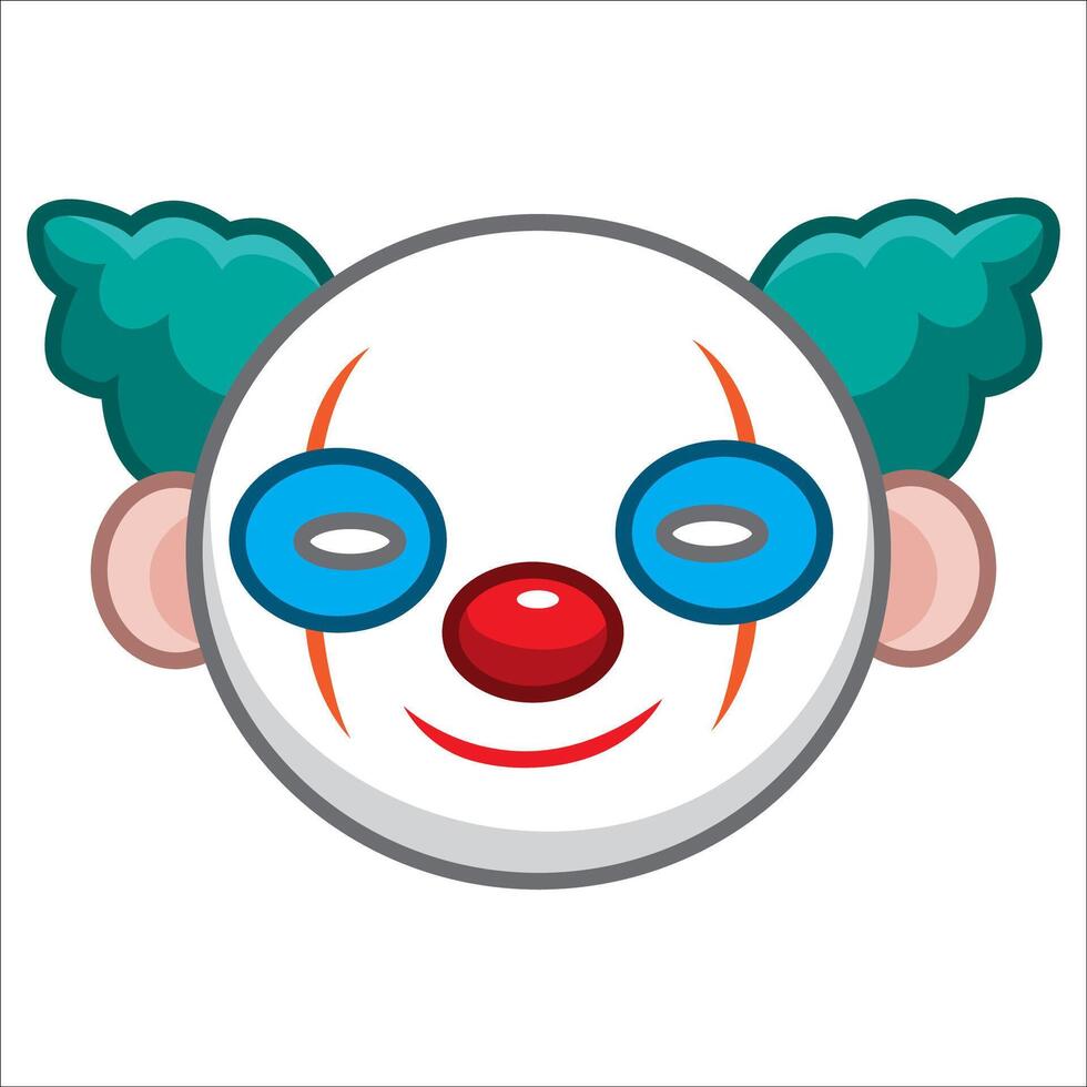 Cute clown head isolated on white background vector