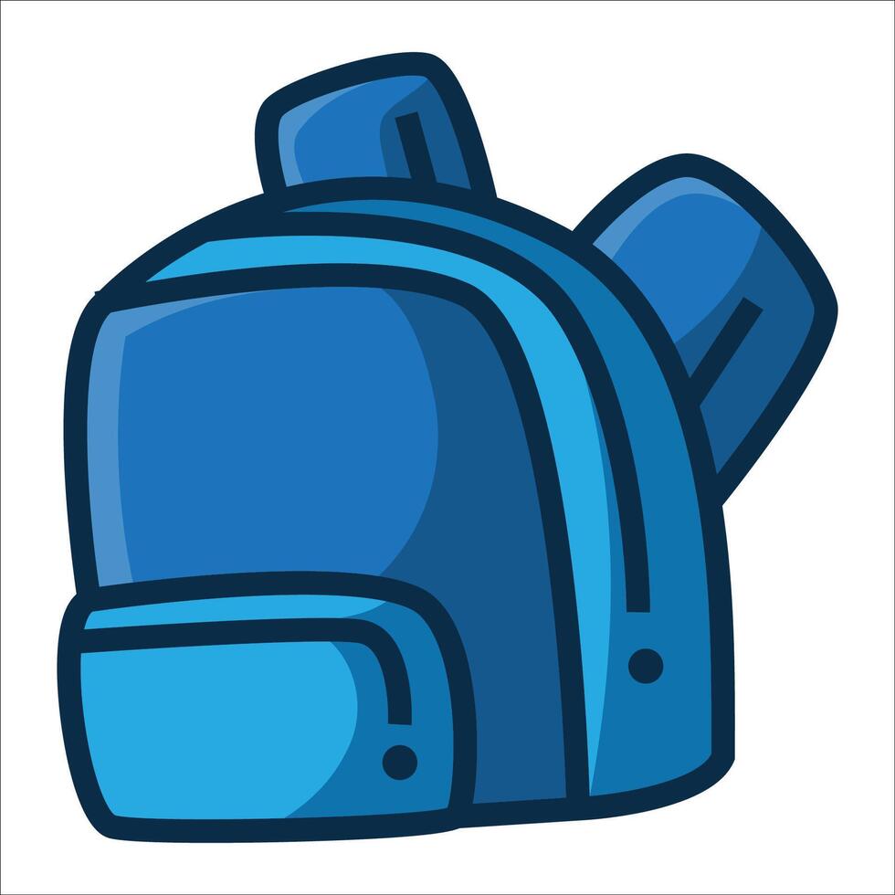 Blue school bag isolated on white background vector