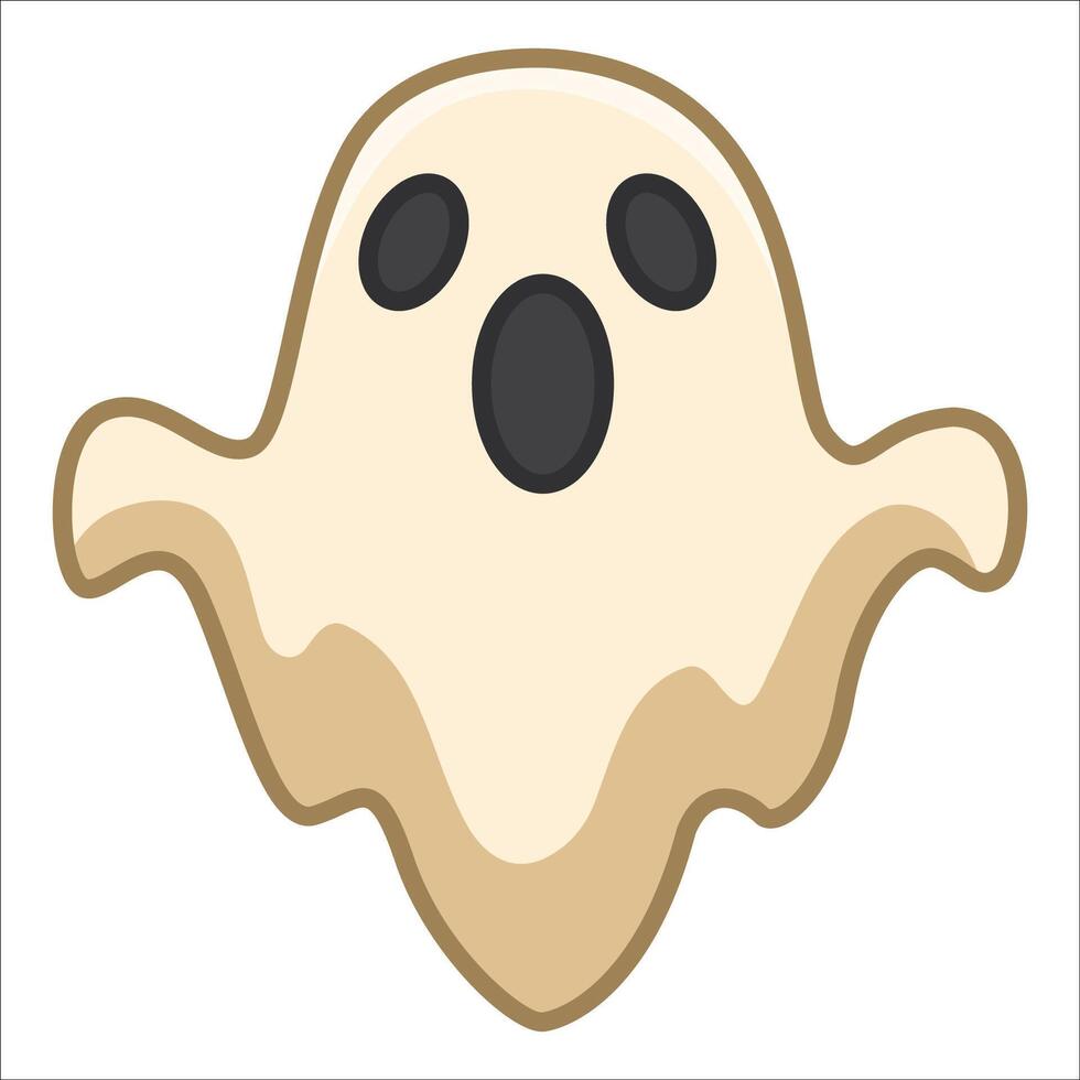 Cute white ghost isolated on white background vector