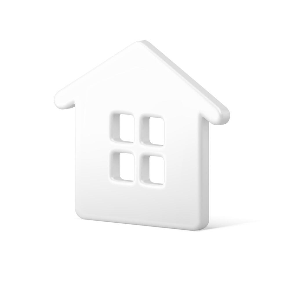 Minimalist Santa Claus home silver toy realistic illustration. Classic countryside house vector