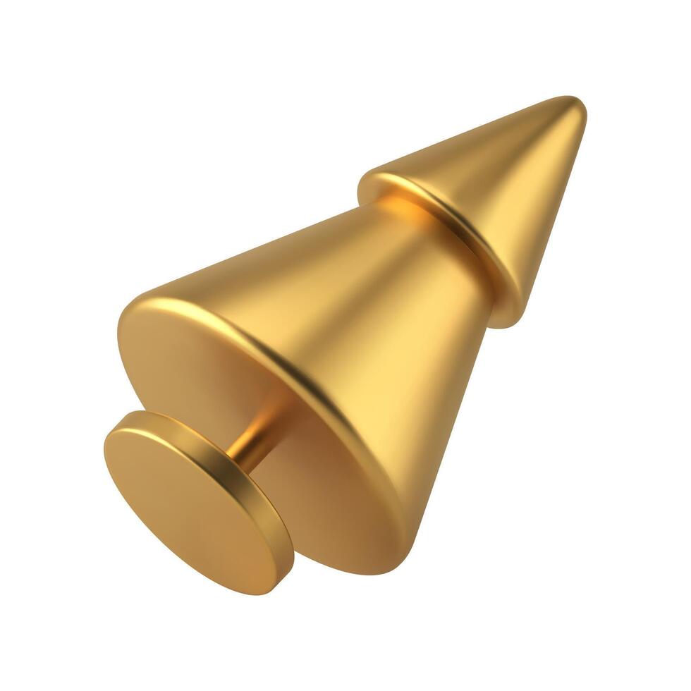 Luxury golden metallic Christmas tree toy rack diagonal isometric 3d illustration vector