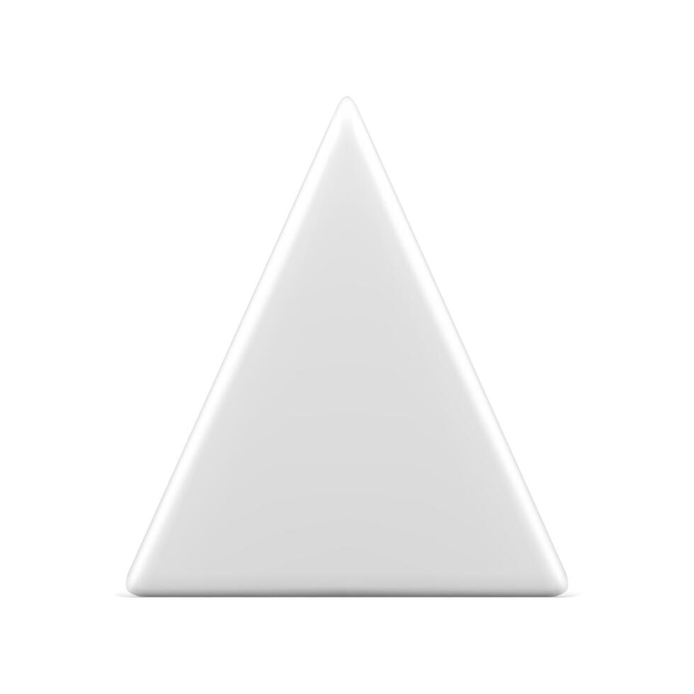 White tenderness glossy souvenir triangle shape or Christmas toy for spruce hanging 3d vector