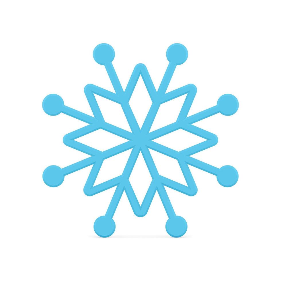 Amazing glossy ornamental blue snowflake realistic decorative design 3d template illustration vector