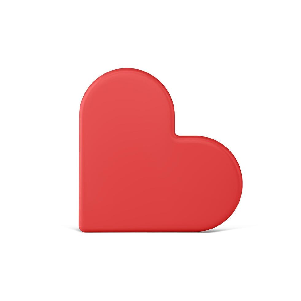 Passion red heart shape symbol of love, honeymoon and romantic realistic 3d illustration vector