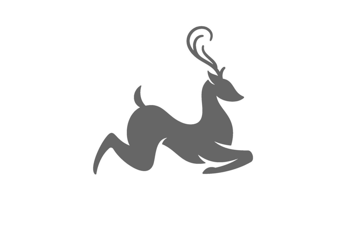 Silhouette of reindeer running on Christmas day illustration vector