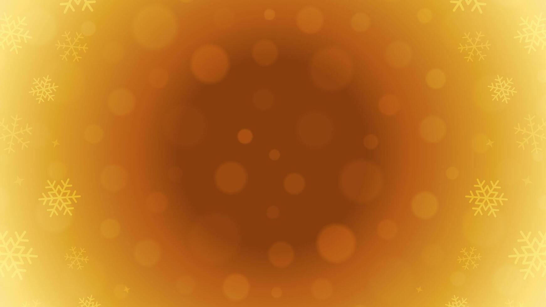 Bright yellow Christmas winter gradient background with snowflakes 3d design realistic vector