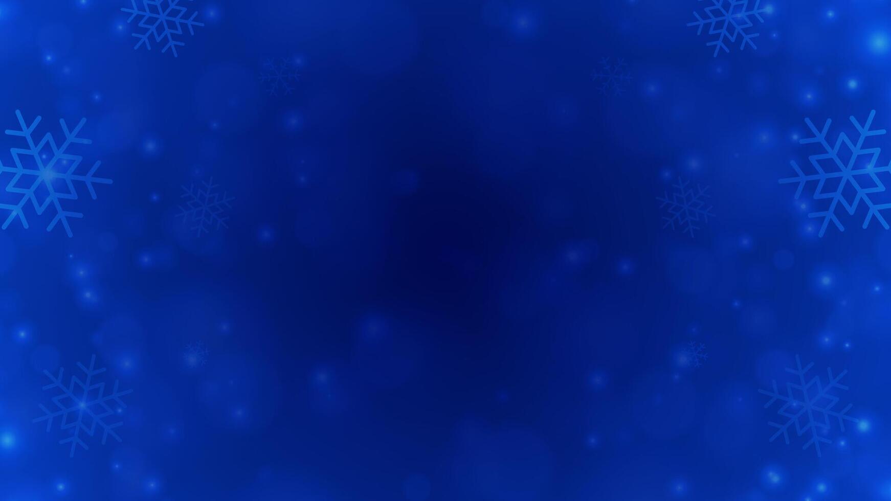 Blue frozen winter Christmas background with glow snowflakes 3d design realistic vector