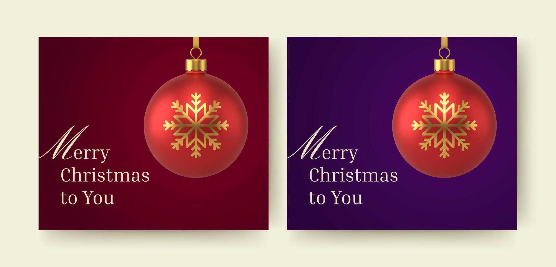Merry Christmas festive social media post design template set realistic illustration vector