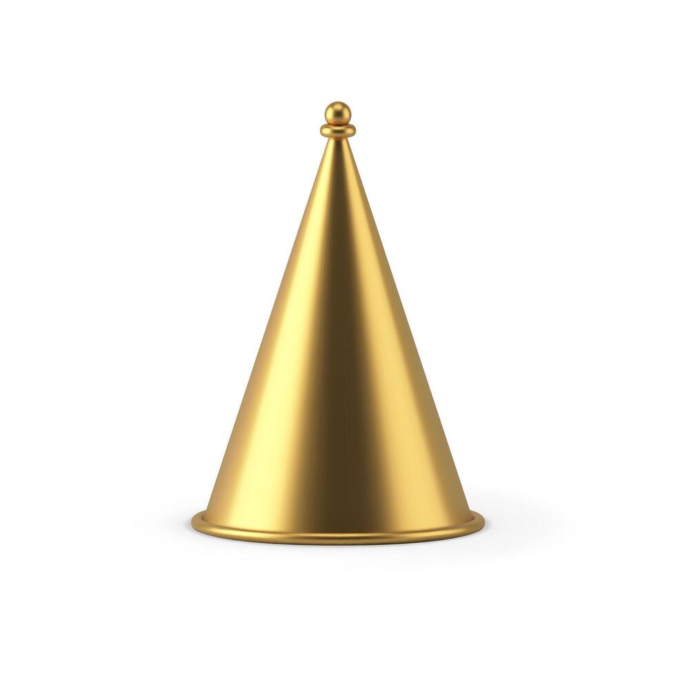 Luxury simple metallic golden abstract Christmas tree cone shape traditional holiday design vector