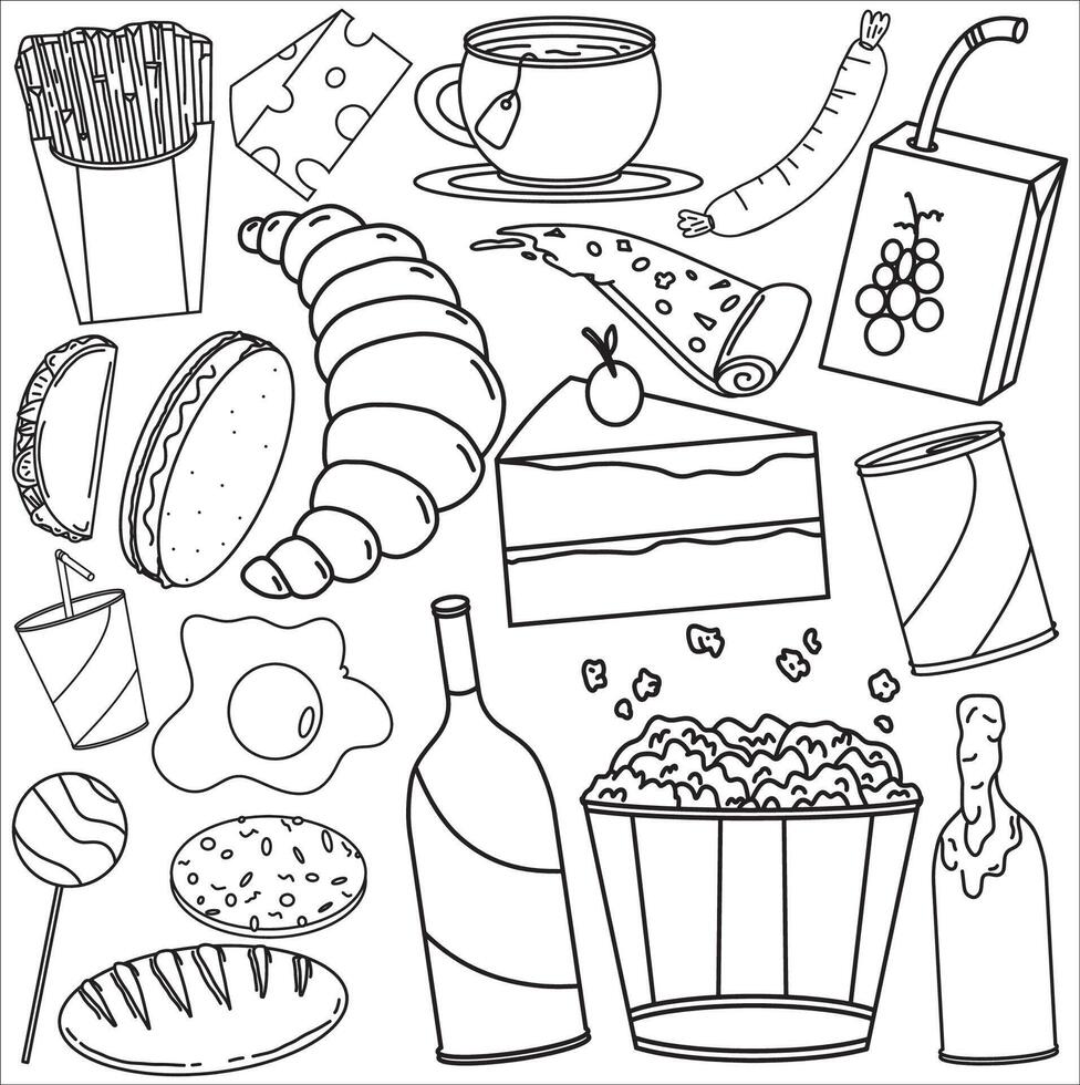 Sketch Foods Doodle vector