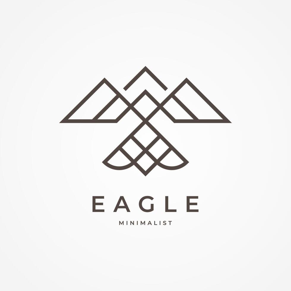 Eagle Logo Design, modern bird line style logo design, flat design logo template element, illustration vector