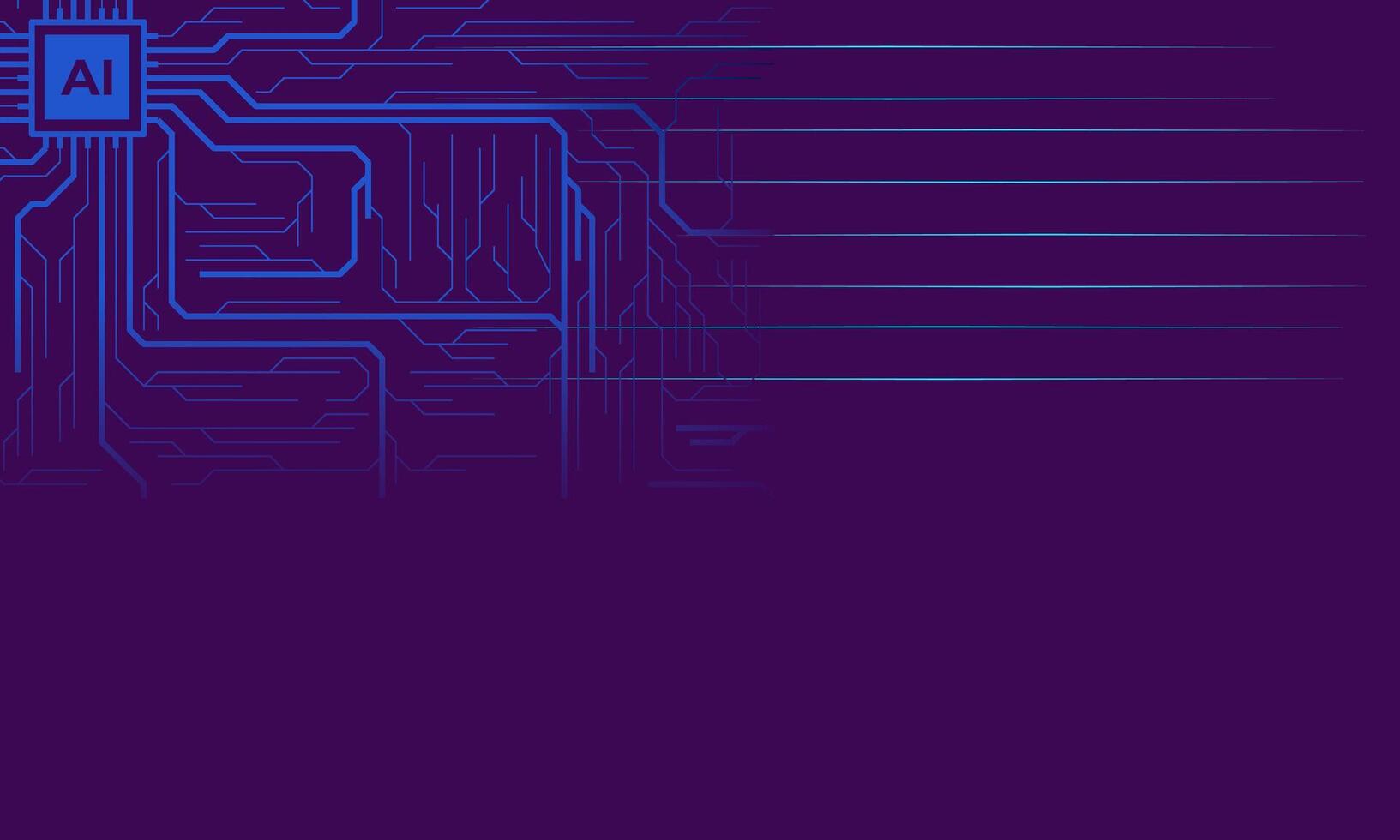 AI concept or digital technology idea banner or presentation background vector