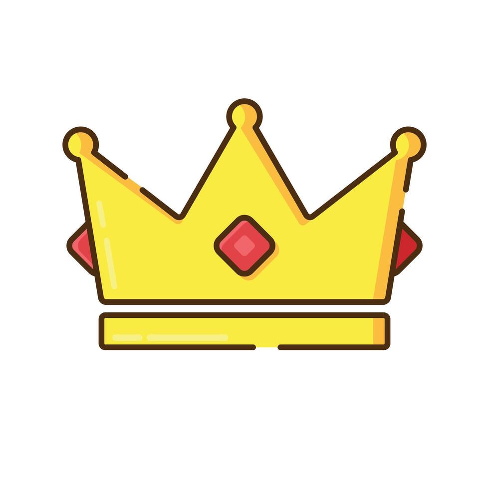 Crown icons and symbols associated with winning flat design icon. editable stroke vector