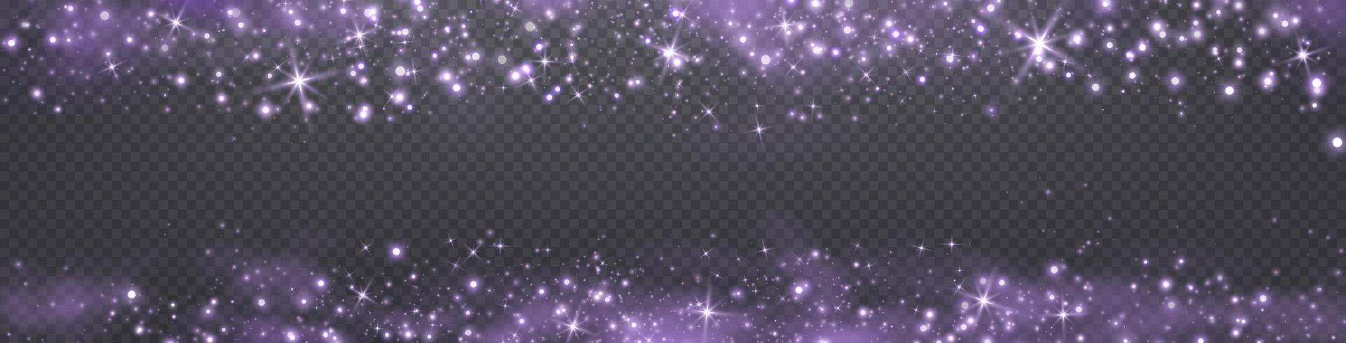 Purple dots, particles, stars magic sparks. Violet luminous points. vector