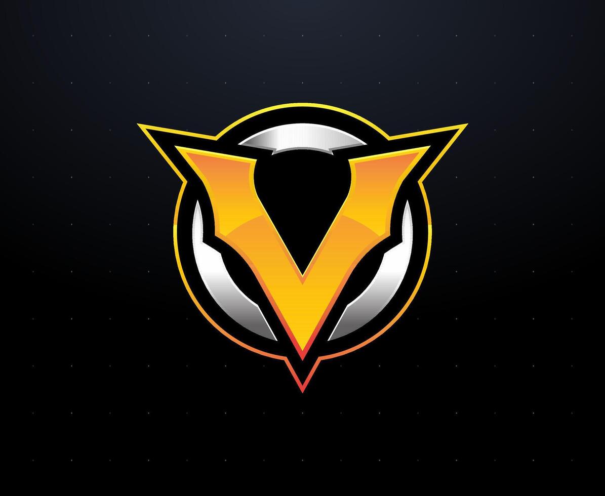 Initial letter V e-sports gaming logo vector