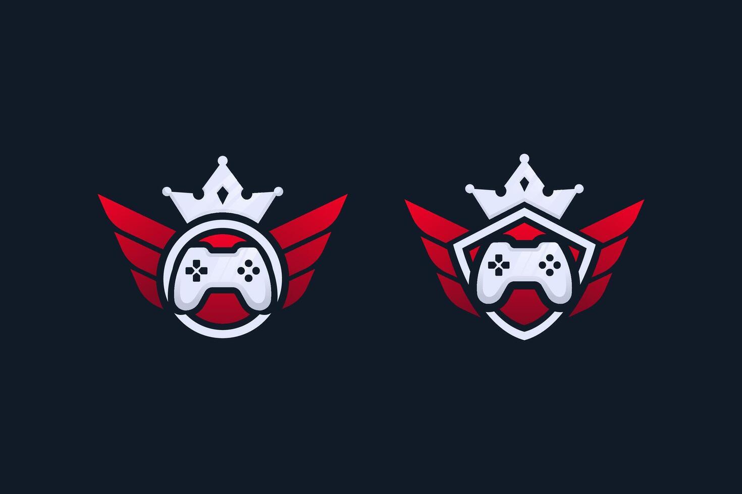 Red and White Minimalist Game Controller Badge Logo vector