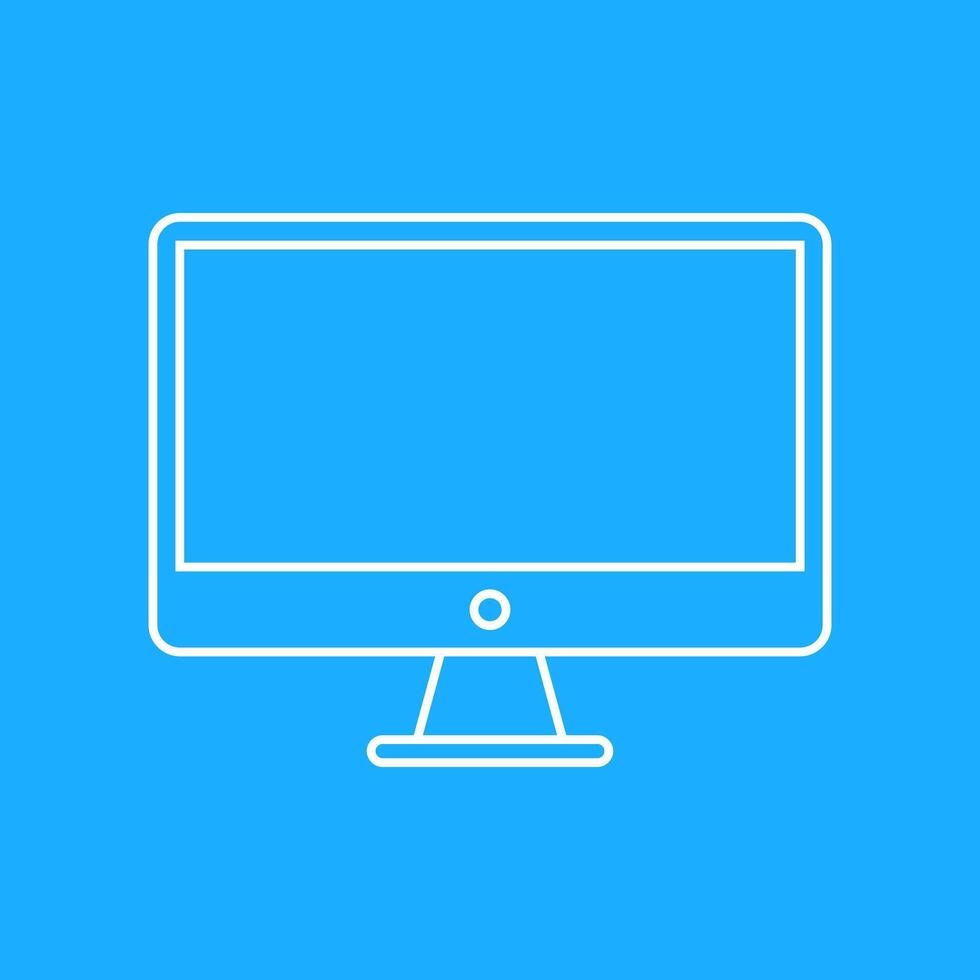 Computer Monitor Line Style Icon Isolated Illustration vector