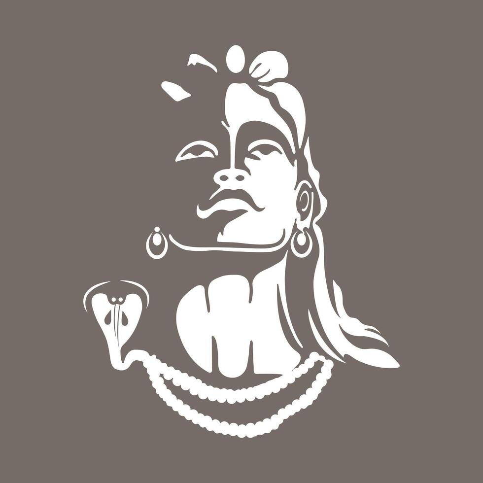 Adiyogi Lord Shiva Mahadev Silhouette Illustration vector