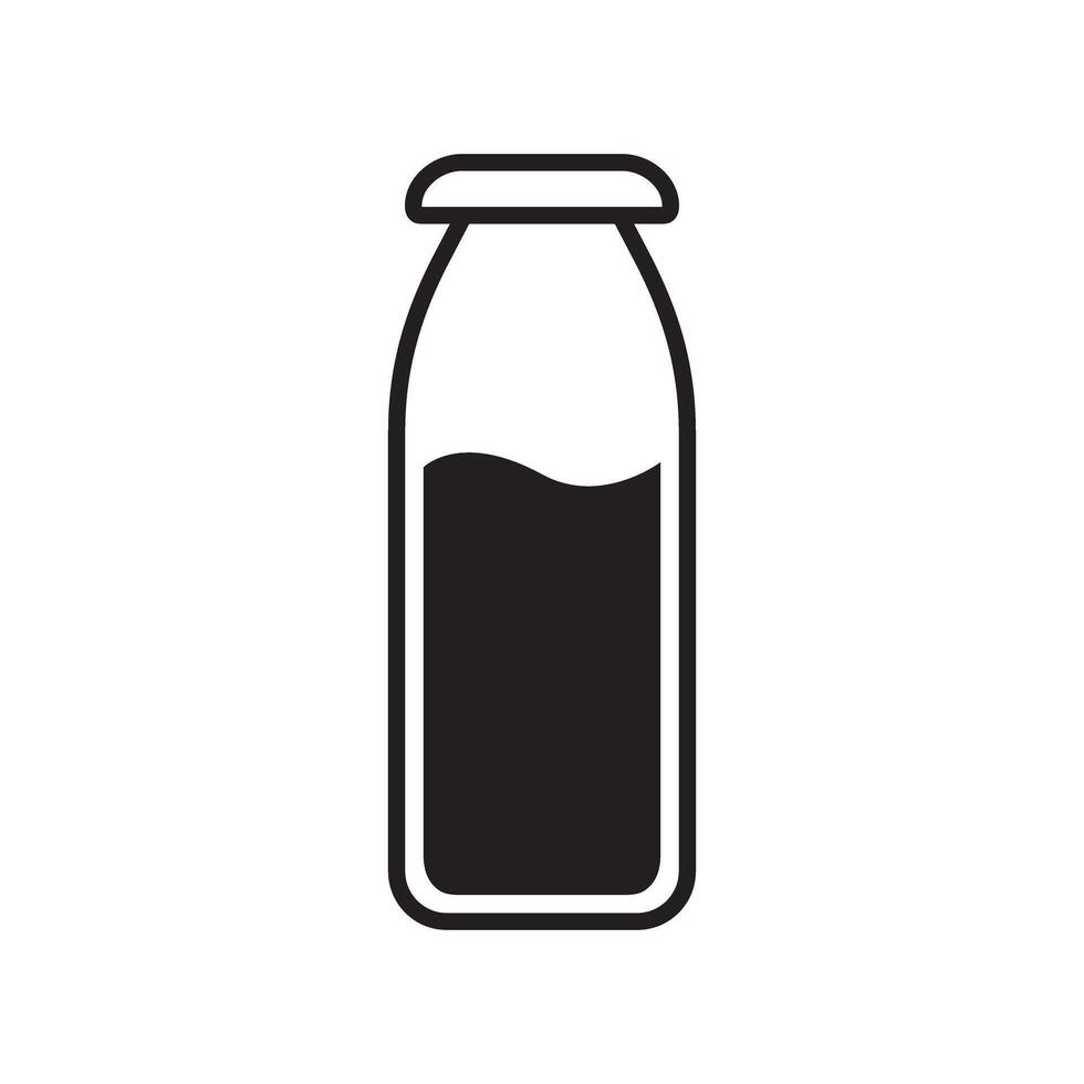 Milk Bottle Flat Icon Illustration vector