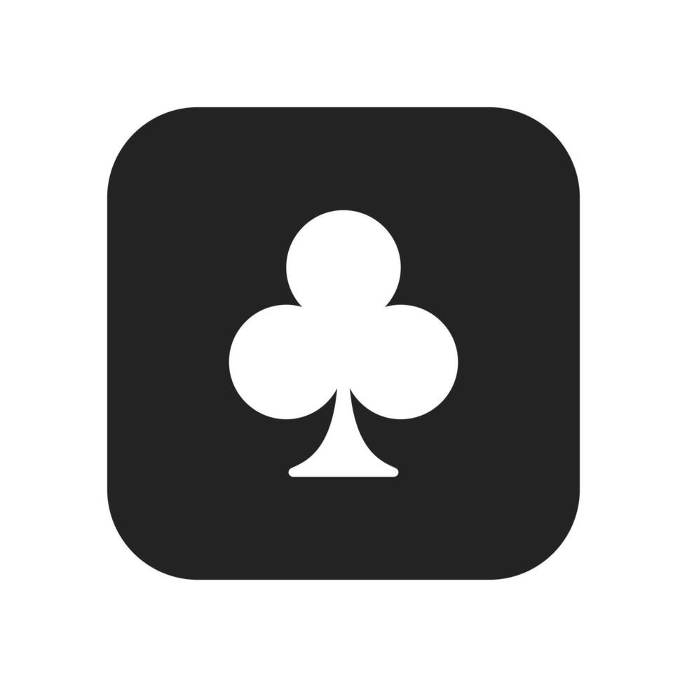 Club Symbol Black White Square Isolated Icon vector