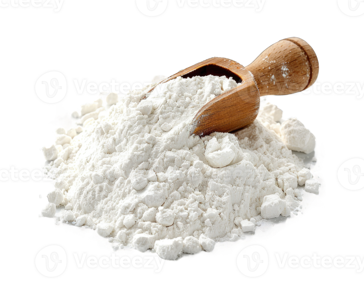 White flour or powder isolated on transparent background cutout png