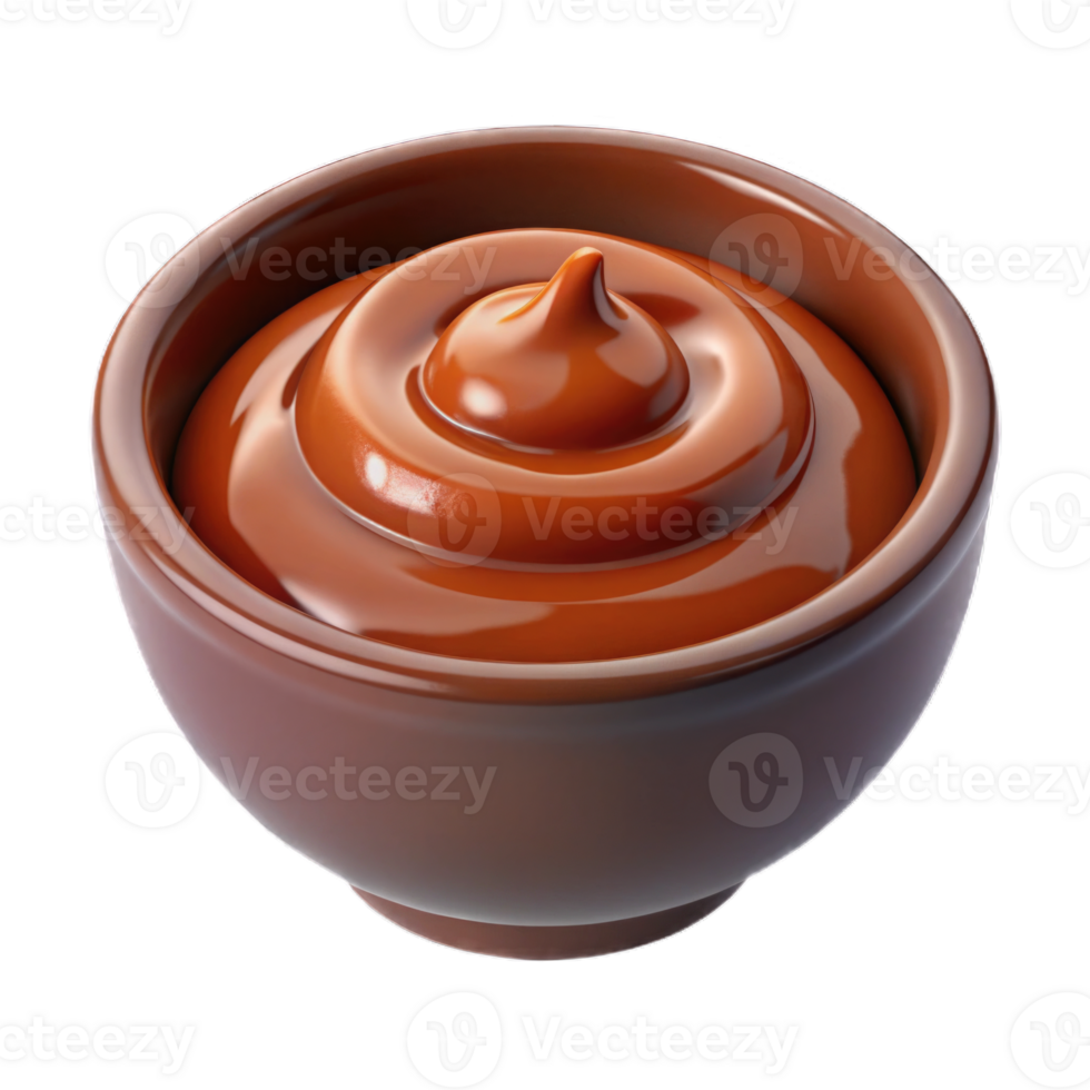 Barbeque sauce ketchup in bowl plastic style render 3d icon isolated on transparent background cutout png
