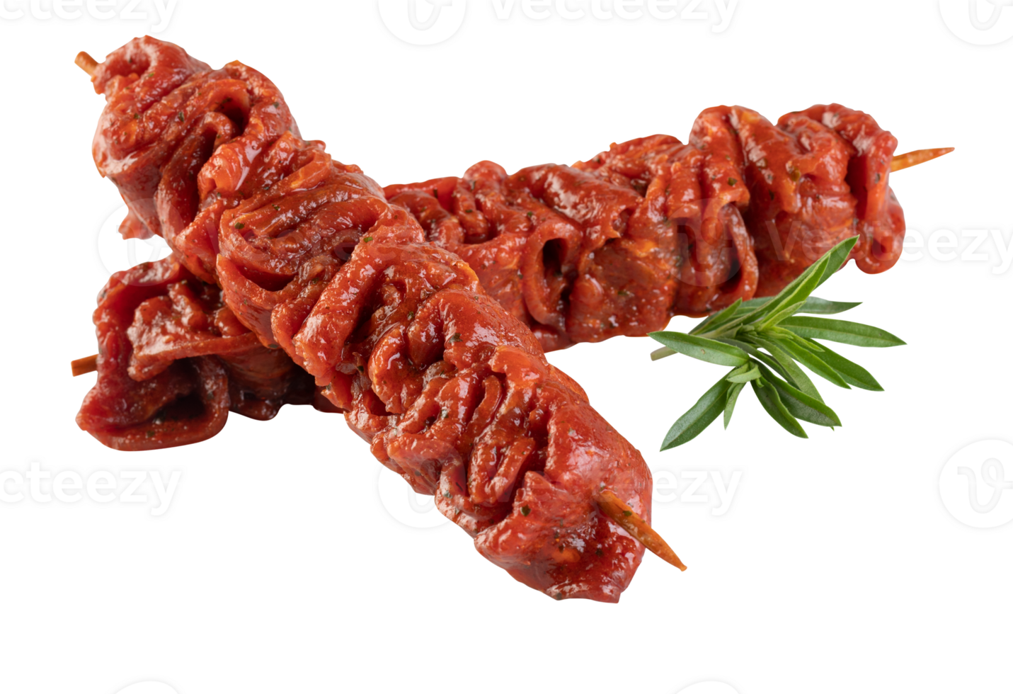 Skewers pork cut out isolated transparent background png