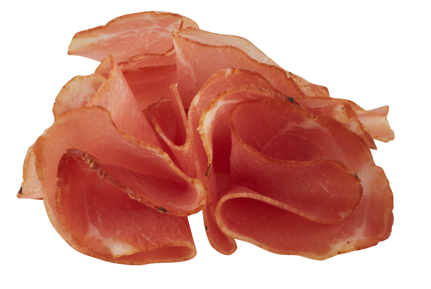 Baked Ham Sliced cut out isolated transparent background png