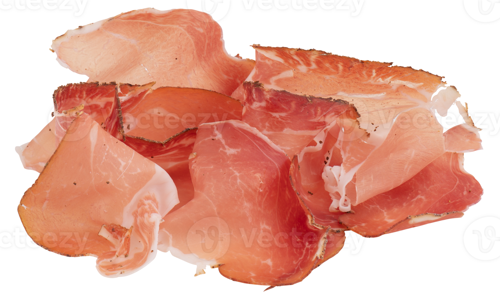 Ham slices cut out isolated transparent background png