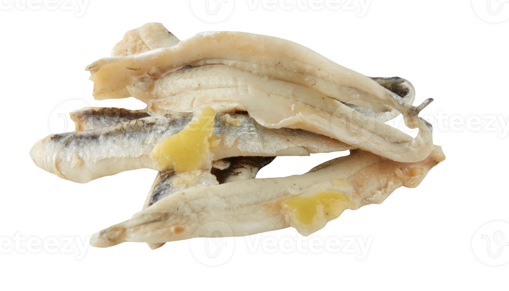 Sliced fish meat several thin pieces png