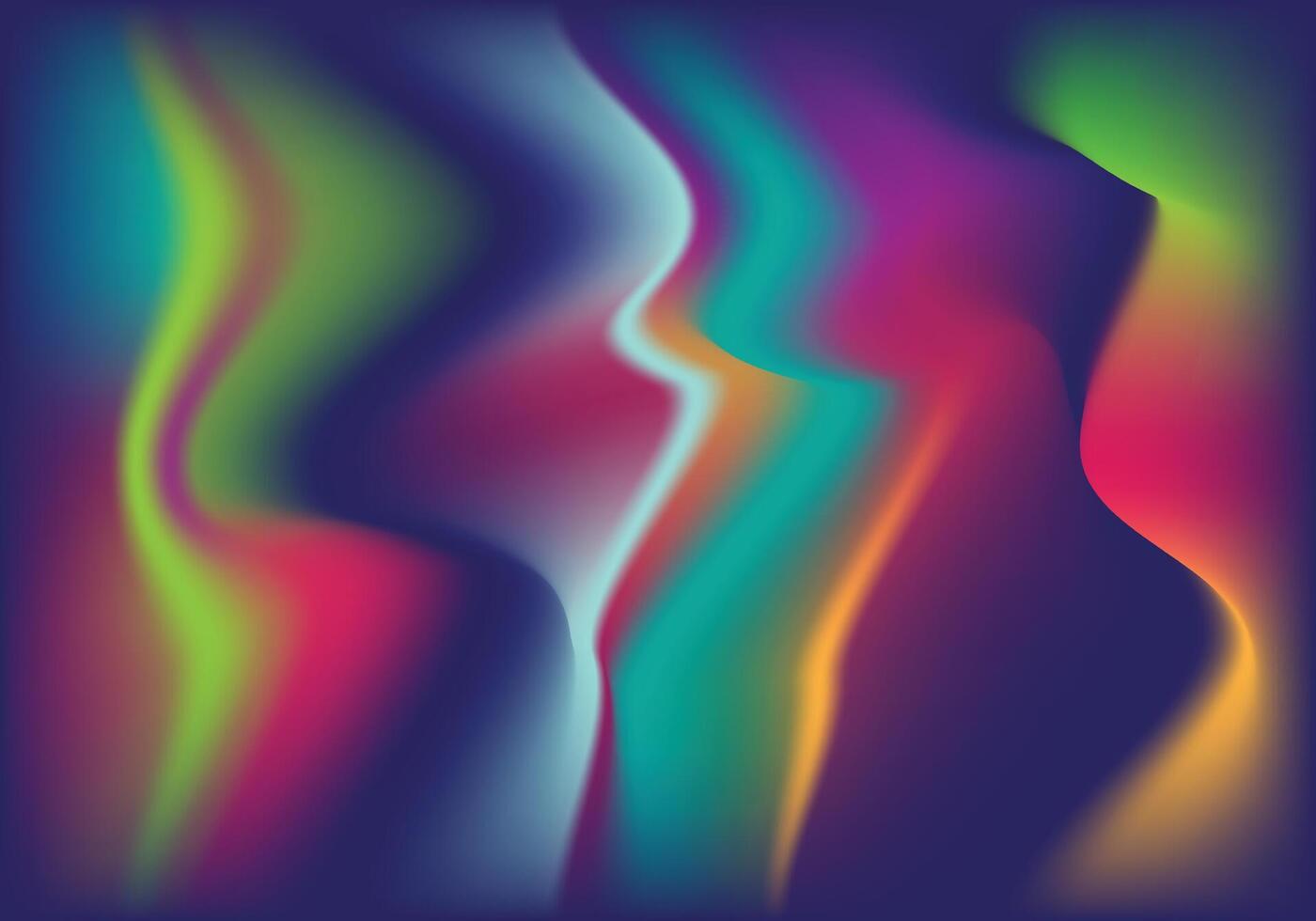 Rainbow color wavy lines in gradient style illustration for design elements. vector