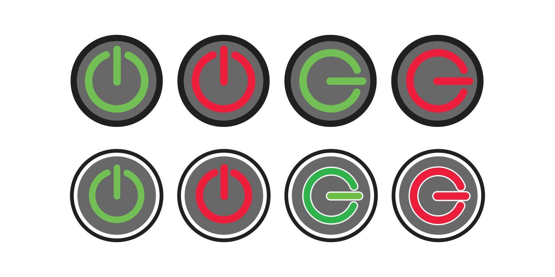On off button illustration isolated on white background for design elements. vector