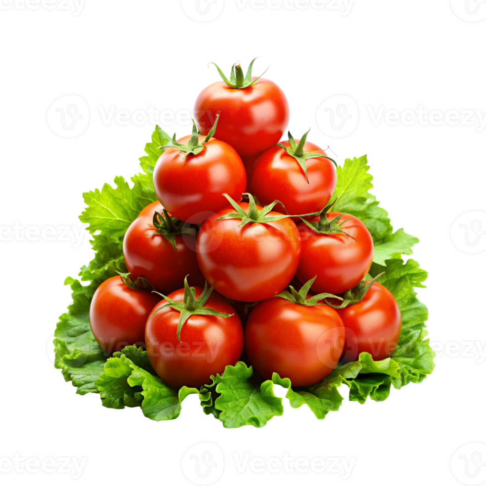 tomatoes on a plate with lettuce on top png