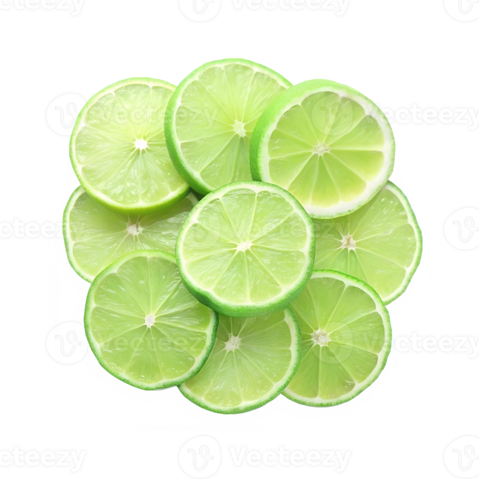 image of several fresh lime slices png