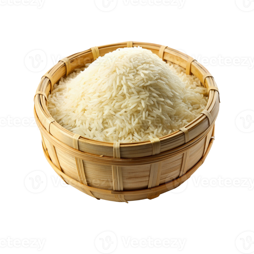 basket of basmati rice png