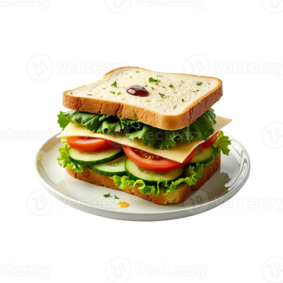 sandwich with ham and vegetables png
