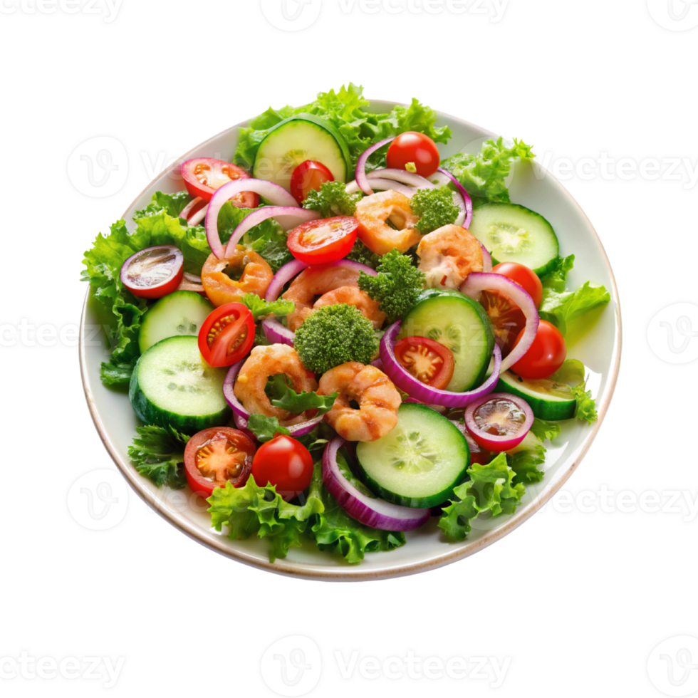 A vibrant salad on a white plate png