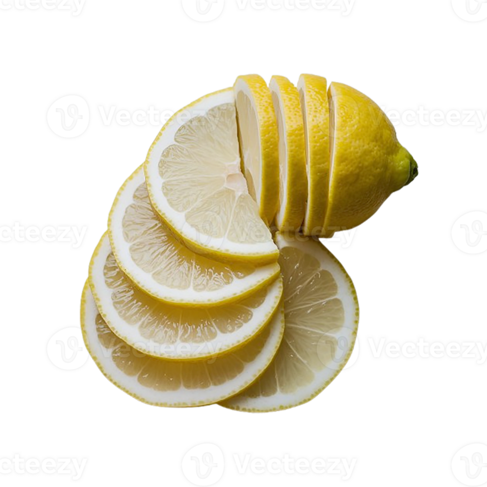 sliced lemon on transparent background png