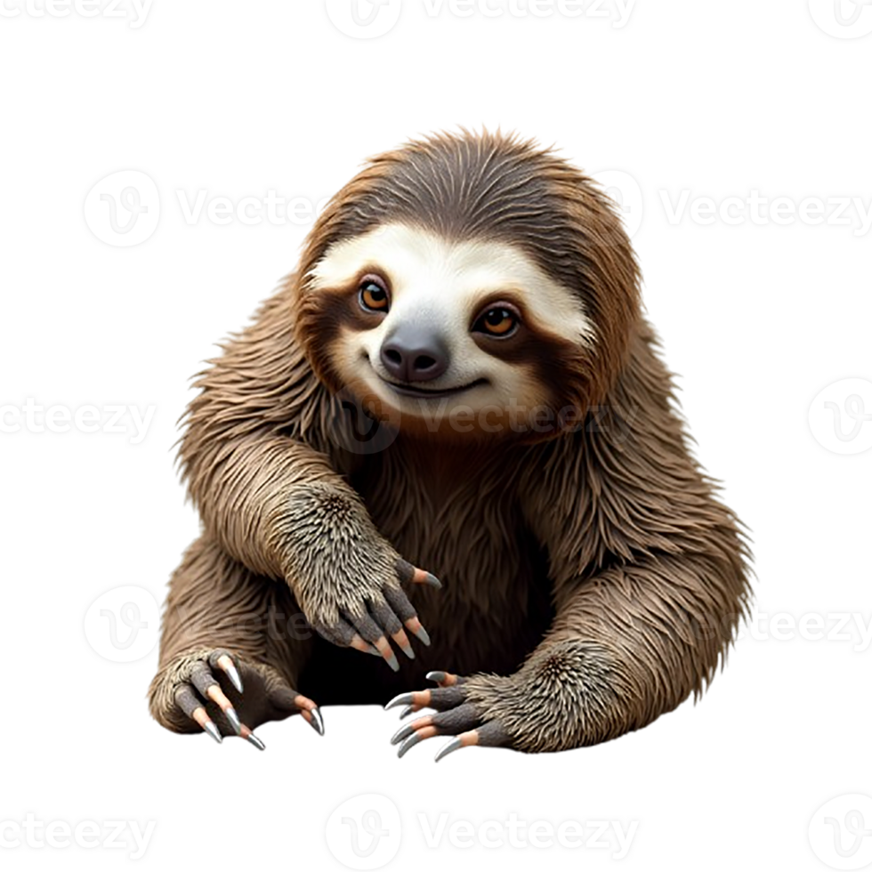 A photo of a realistic sloth png