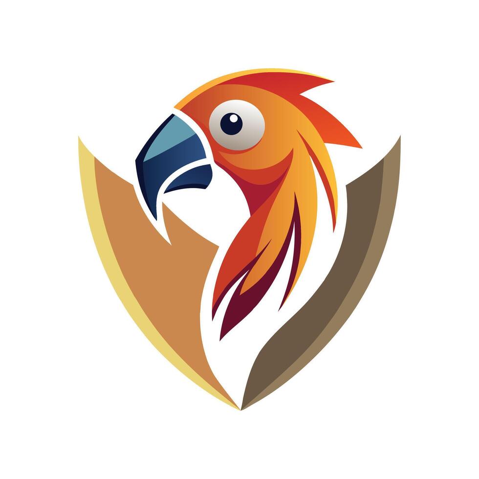 Parrot head logo illustration vector