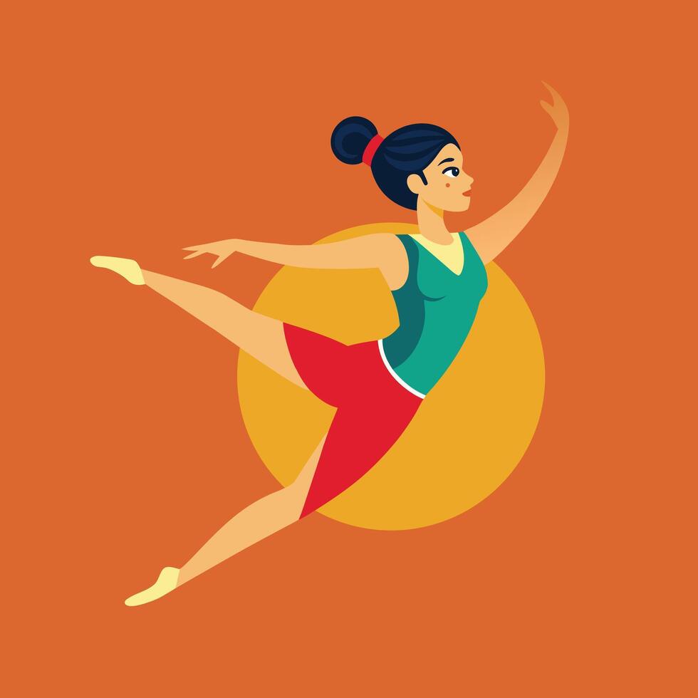 Illustration of a female gymnast vector