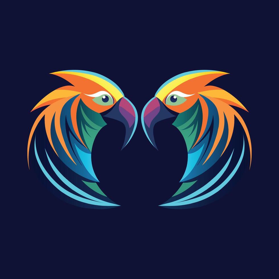 Parrot head logo illustration vector