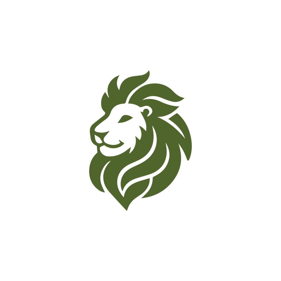 Leaf lion logo vector