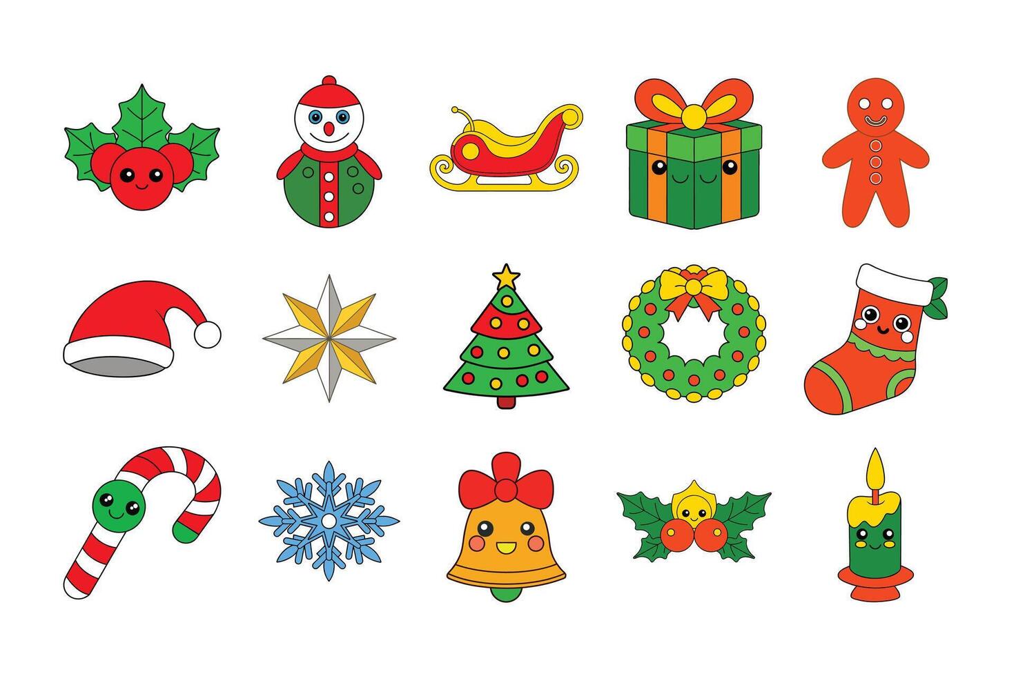 Classic Christmas Icon Bundle vector