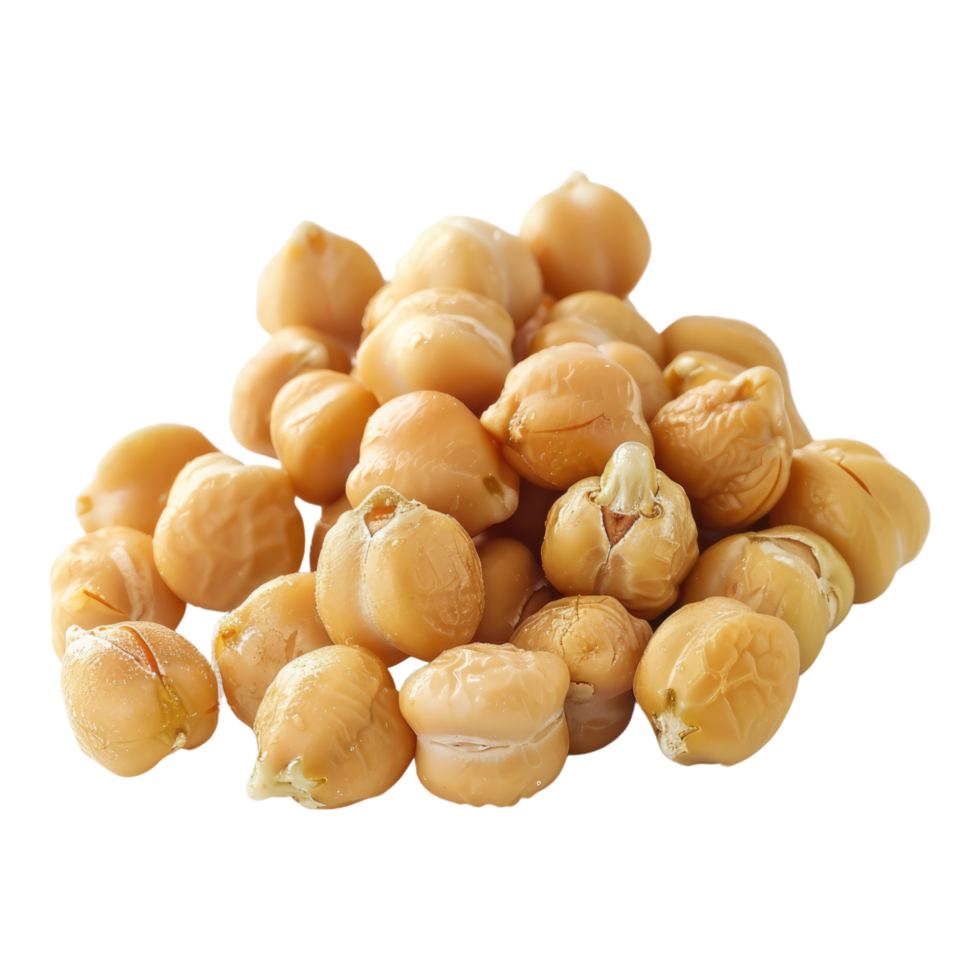 Close up of chickpeas isolated on transparent background. png