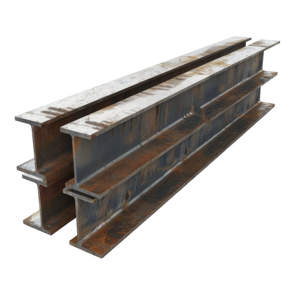 Steel beams Isolated on transparent background. png