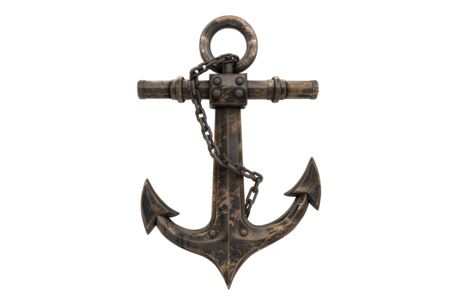 Heavy ship anchor isolated on transparent background. png