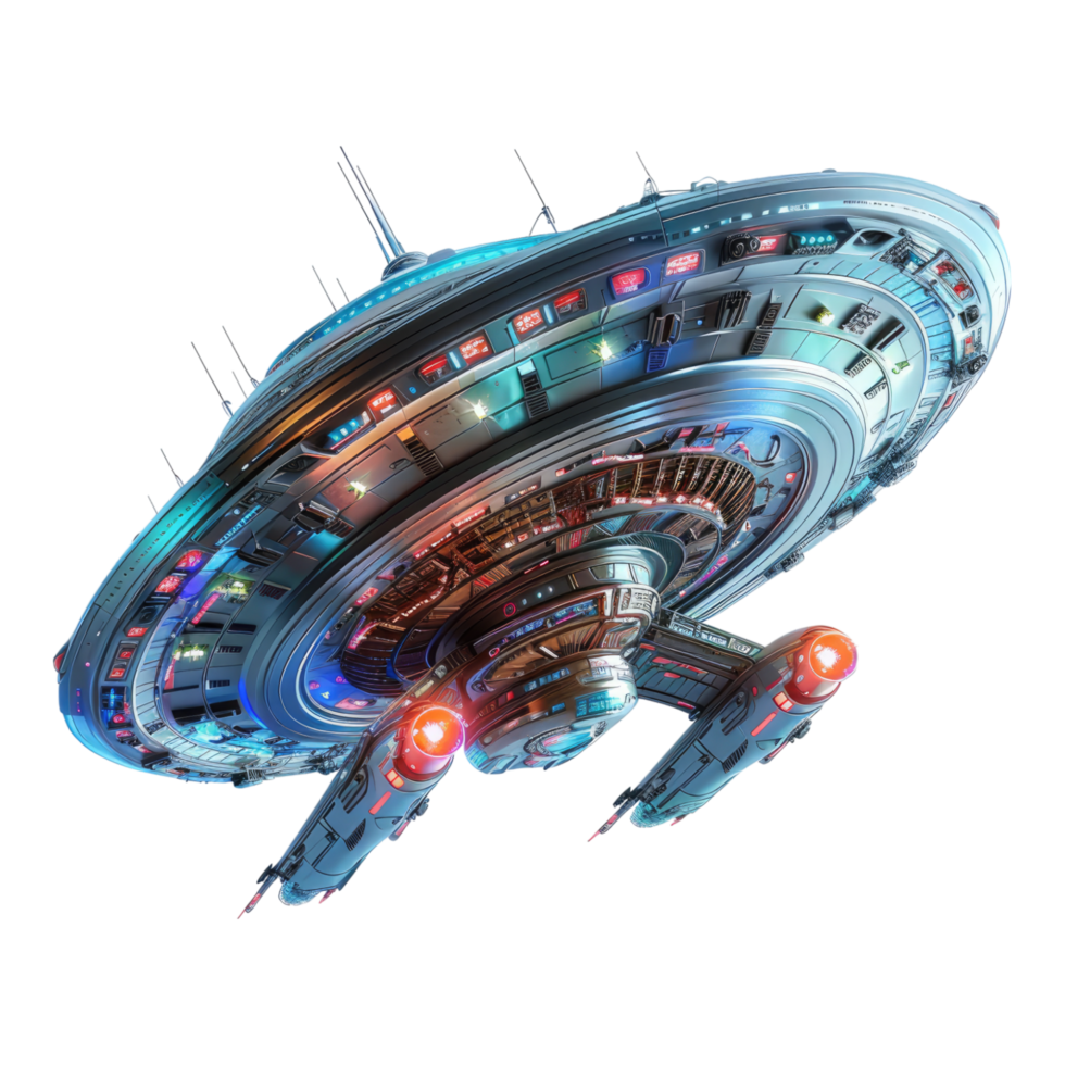 extraterrestre vaisseau spatial isolé sur transparent Contexte. png