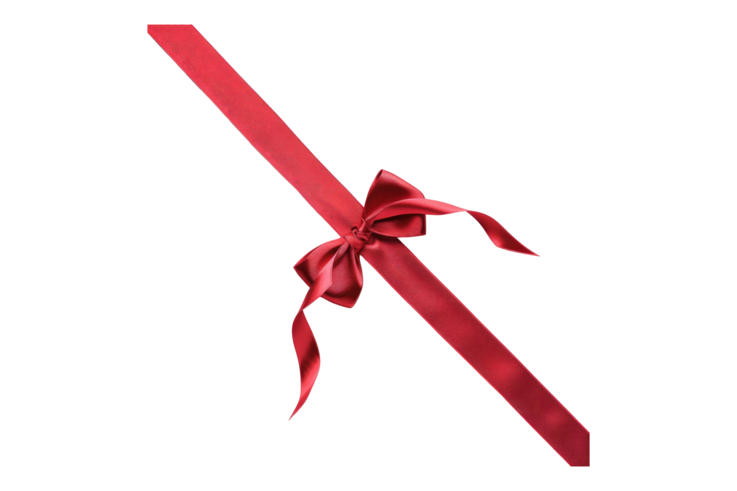 Red diagonal ribbon isolated on transparent background. png